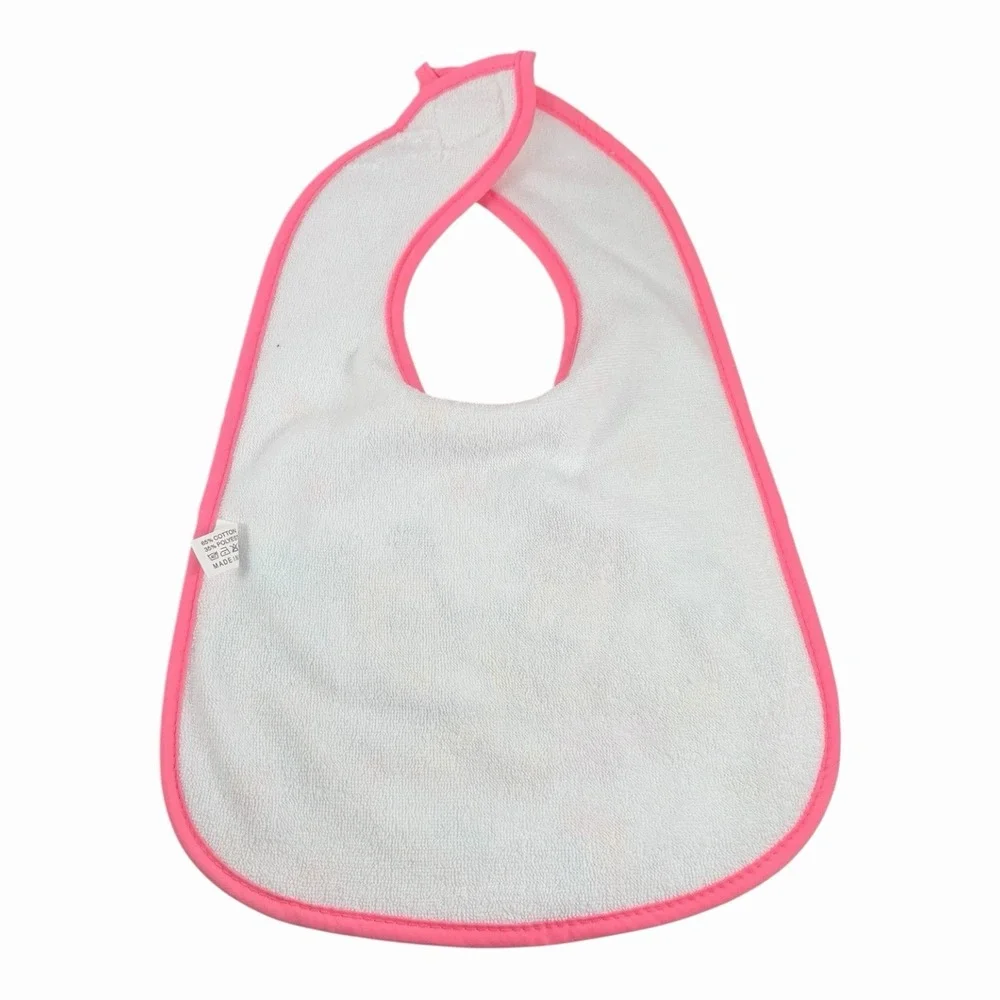 Vintage Classic Disney Mickey, Minnie, Donald,‎ Goofy, Pluto Pink Baby Bib 90s